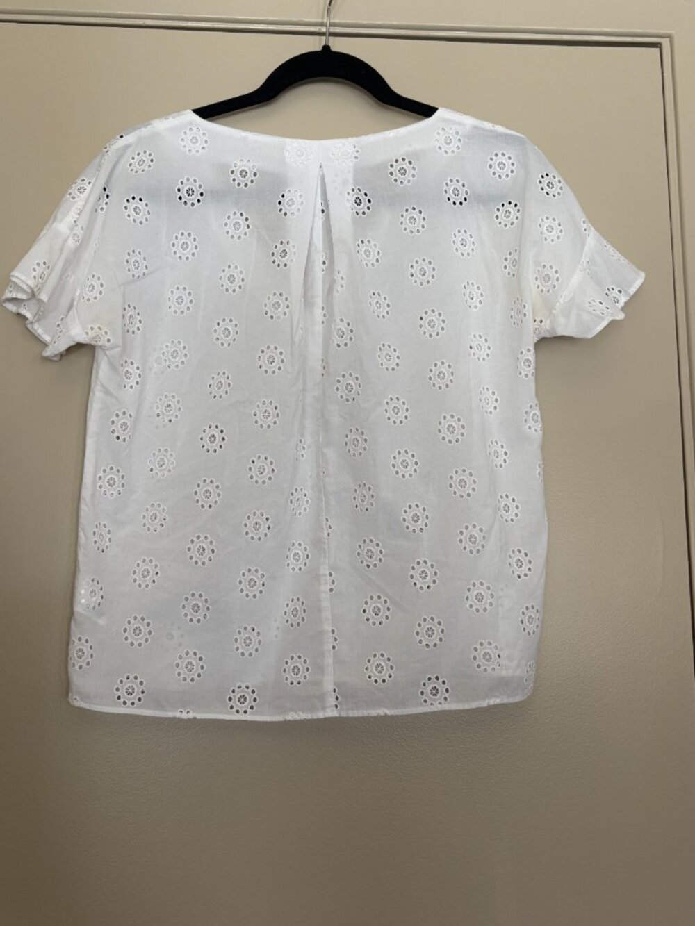 Madewell White Eyelet Ruffle Sleeve Top – Small - Picture 4 of 8